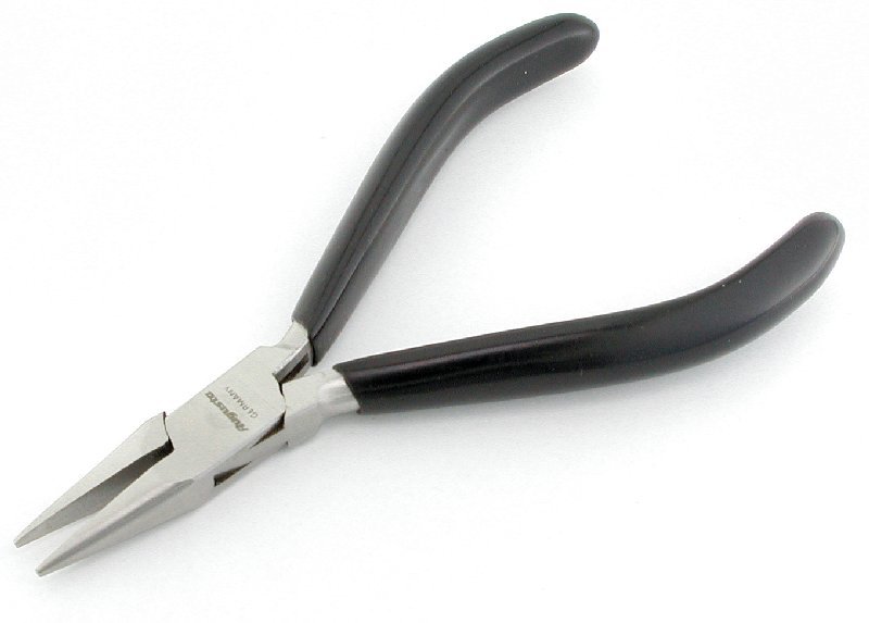 Pinza becchi piatti a punta, lisci, senza molla 115 mm Pinza becchi piatti a punta, lisci, senza molla 115 mm