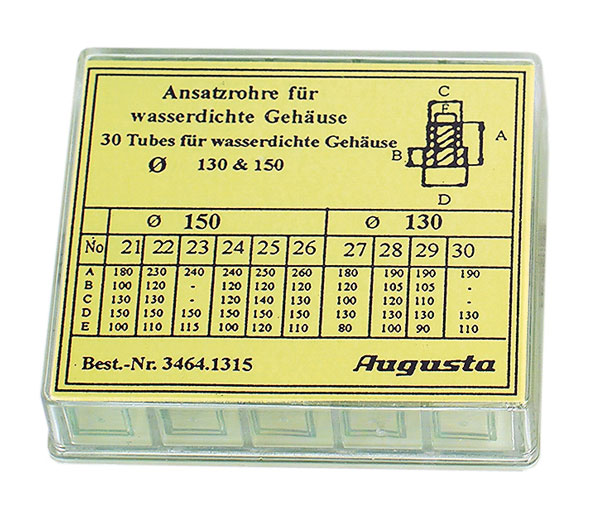 Assortimento di tubi per corone impermeabili