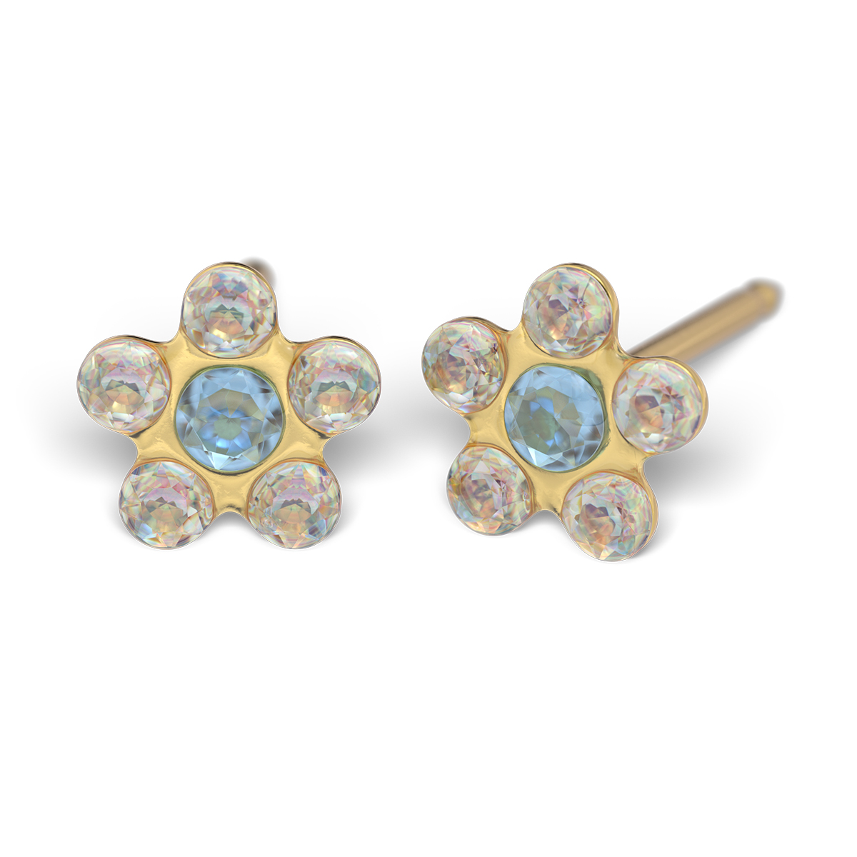 System 75 ear studs, gold plated