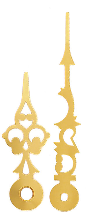 Lancette per movimenti al quarzo, gialle, 78 /51 mm