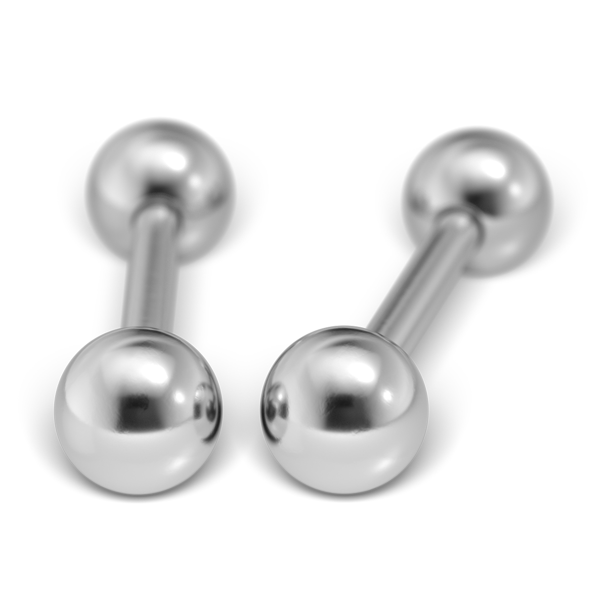 System 75 ear studs, white System 75 ear studs, white