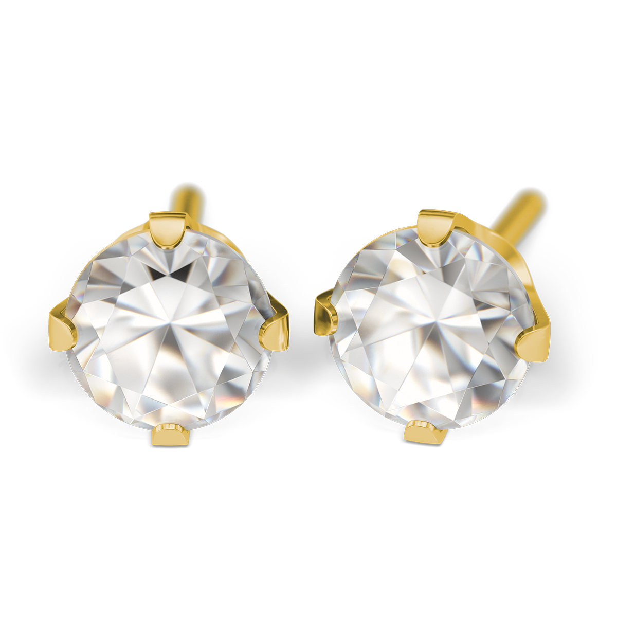 System 75 ear studs 14 ct yellow gold