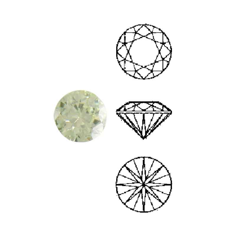 Cubic Zirconia sintetiche peridot, rotonde