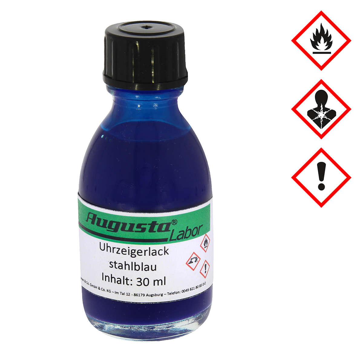 Zeigerlack stahlblau