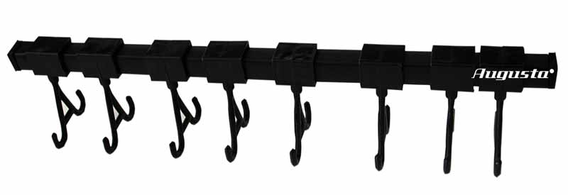 ASTA REGOLABILE PER ANELLI NERA CON 8 GANCI