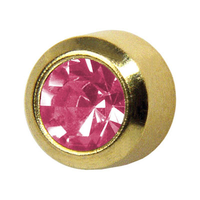 PreorecchiniI MEDICO dorati, brillantino rosa PreorecchiniI MEDICO dorati, brillantino rosa