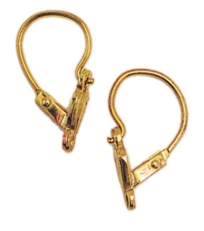 Brisuren mit Faconteil und Verschluß, Tropfenform, gerillt, Öse quer, Gold 333