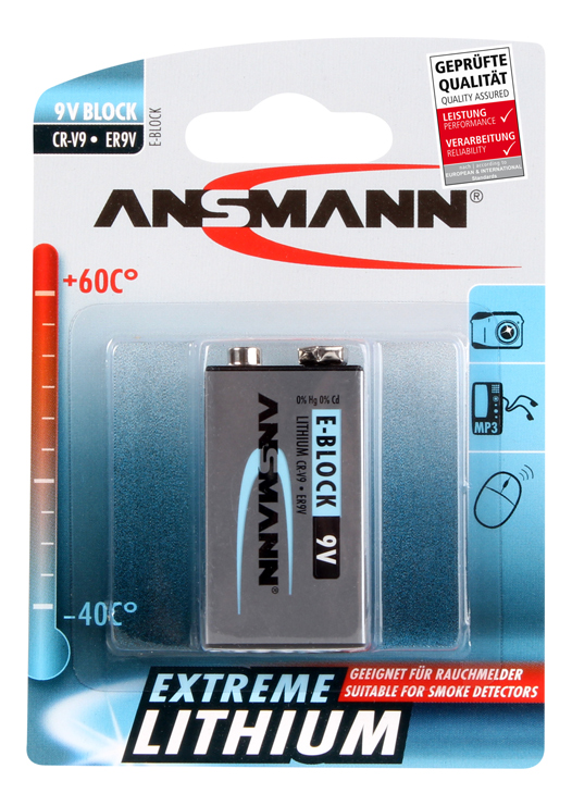 ANSMANN 9V blocco EXTREME LITHIUM 1604LC blister da 1 pezzo ANSMANN 9V blocco EXTREME LITHIUM 1604LC blister da 1 pezzo