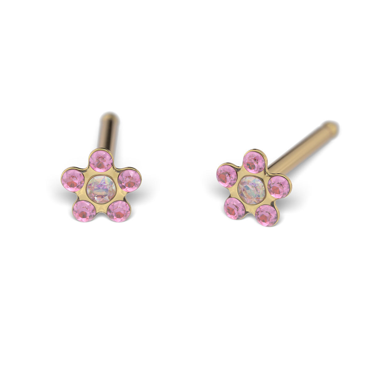 System 75 ear studs, gold plated
