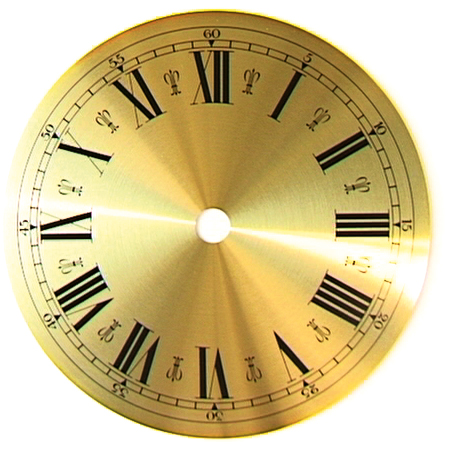 Quadrante con numeri romani, colore ottone, Ø 130 mm