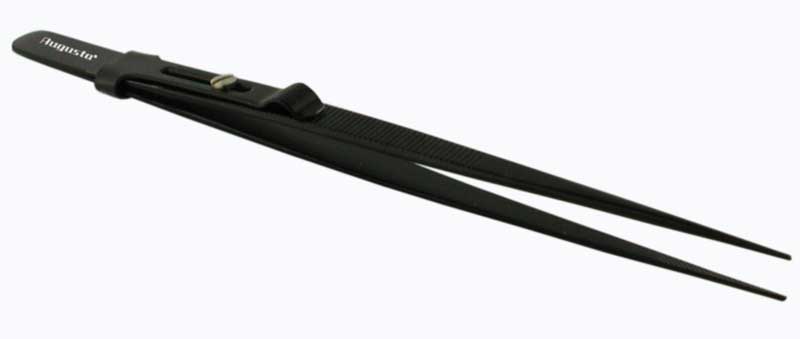 Pinzette mit Schieber 165 mm, schwarz