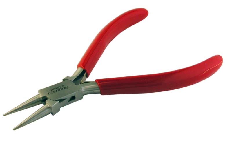 Pinza becchi tondi lisci, con molla, 130 mm