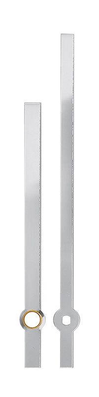 Lancette per movimenti al quarzo, colore argento, 95/72 mm