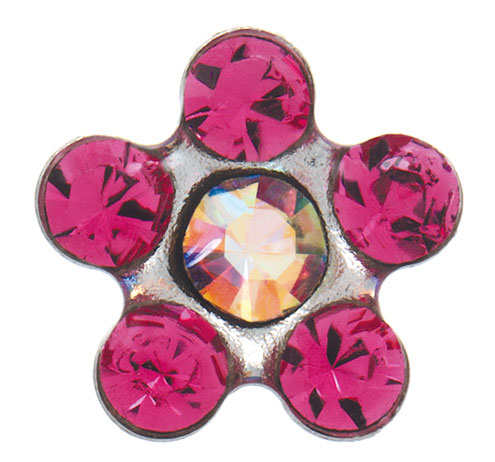 System 75 ear studs, 14 ct yellow gold white rhodium plated