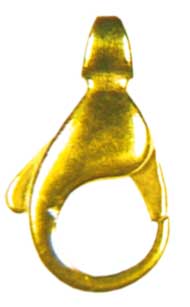 Jewel clasp 13 mm bellied shape casted with crosswise eyelet