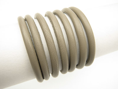 Cordoncino di nappa con anima, tondo con cucitura, Ø 4 mm, grigio chiaro