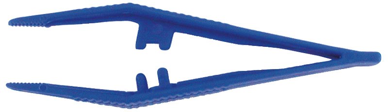 PINZETTA IN PLASTICA BLU 85MM