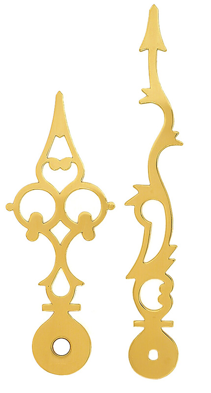 Lancette per movimenti al quarzo, gialle, 110/80 mm Lancette per movimenti al quarzo, gialle, 110/80 mm