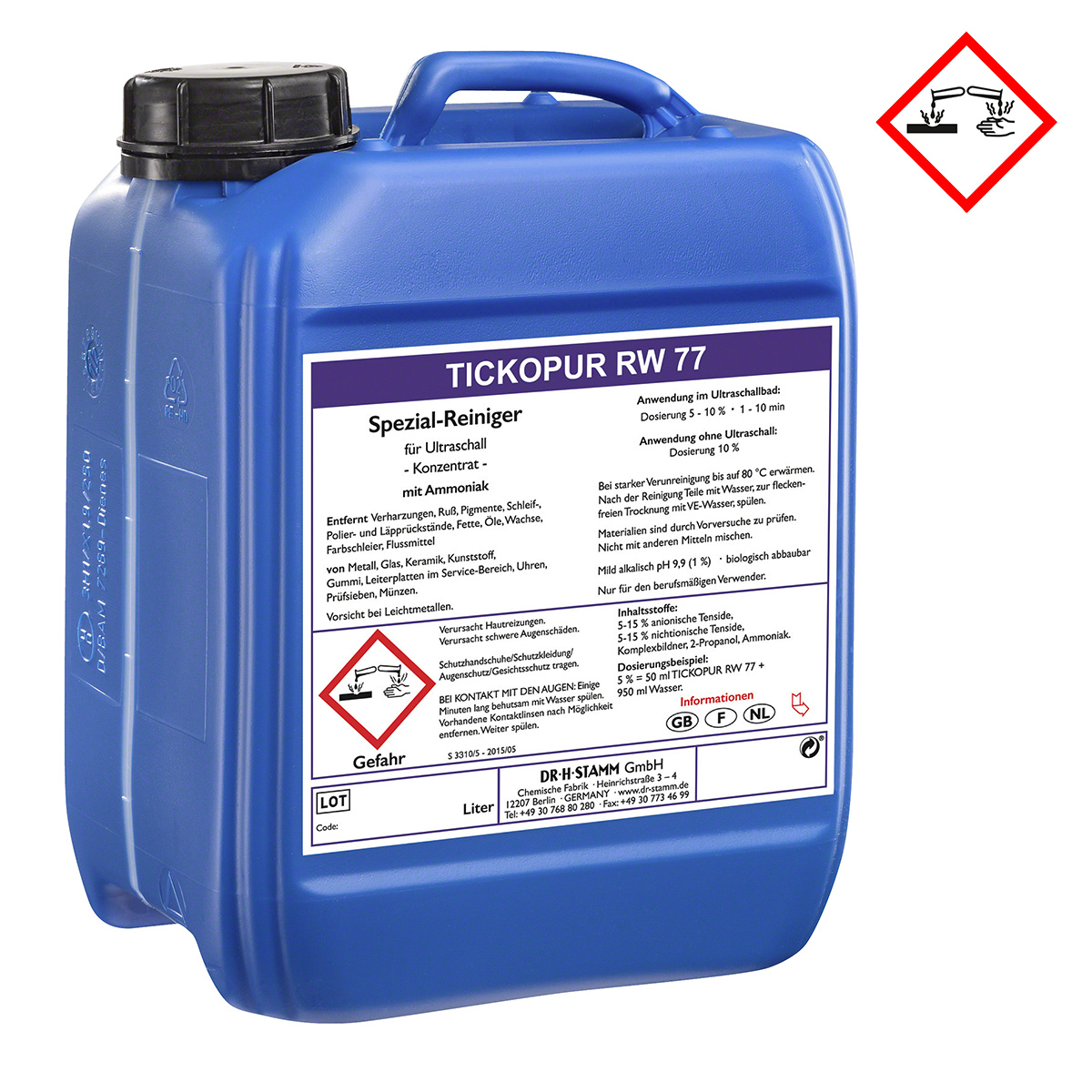 5307_775_Gefahr Detergente concentrato TICKOPUR RW77