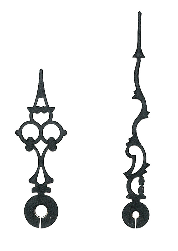 Lancette per movimenti al quarzo tondi, nere 60/42 mm Lancette per movimenti al quarzo tondi, nere 60/42 mm