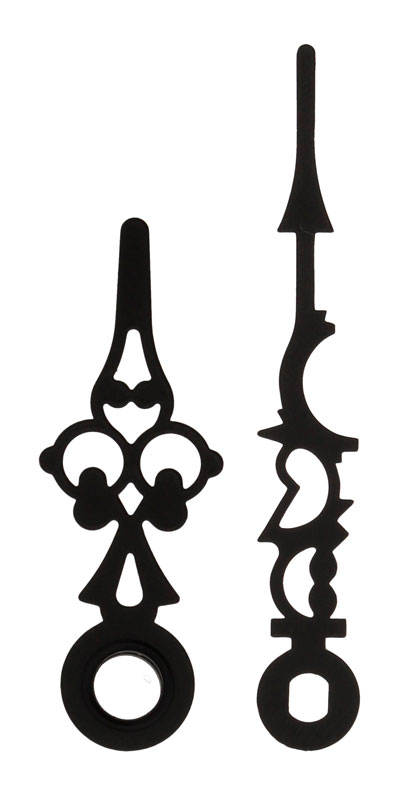 Lancette per movimenti al quarzo, nere, 46/35 mm