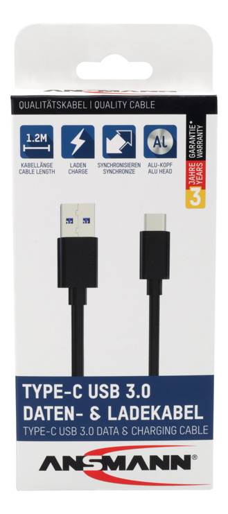 Ansmann type C USB data and charging cable 120 cm
