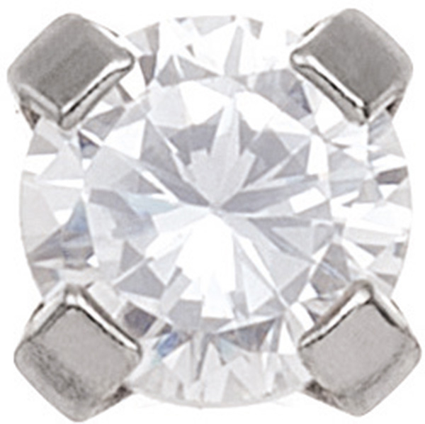 System 75 ear studs, 18 ct yellow gold white rhodium plated