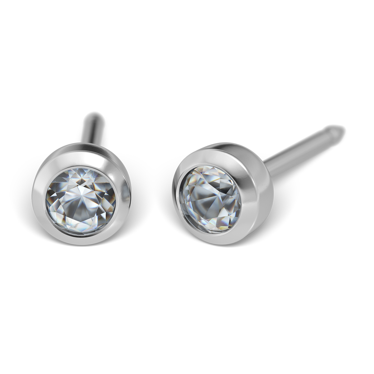 System 75 ear studs, white System 75 ear studs, white
