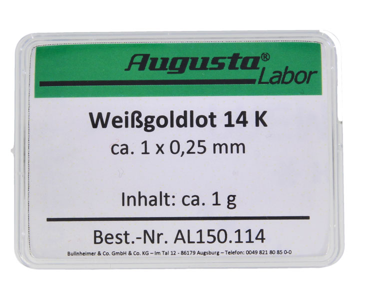 AL150.114 Gold solder 14 ct white gold soft